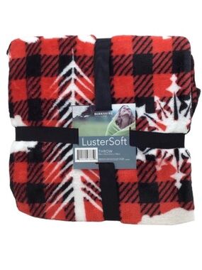 Berkshire Life Luster Soft Throw Blanket (Snowflakes & Bears Pattern) (NWT)